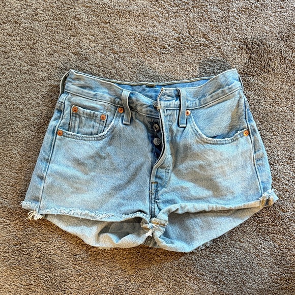 Light Blue Denim Jean Shorts for Women 10 inches long. - Picture 1 of 4